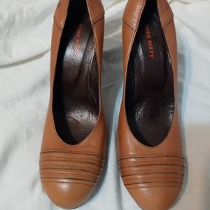 Miss Sixty Leather Brown Heels Size Us 8 Italy
